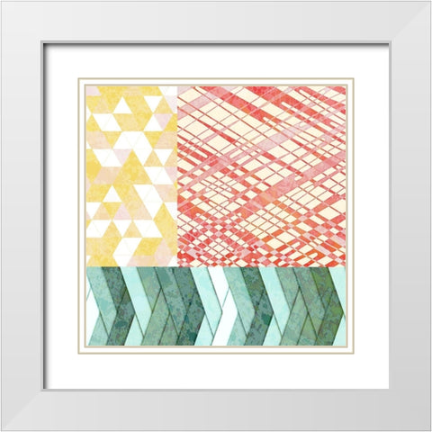 Geo Watercolor 2 White Modern Wood Framed Art Print with Double Matting by Kimberly, Allen