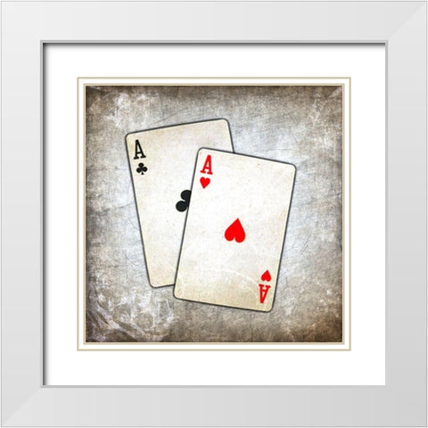 Aces 1 White Modern Wood Framed Art Print with Double Matting by Kimberly, Allen