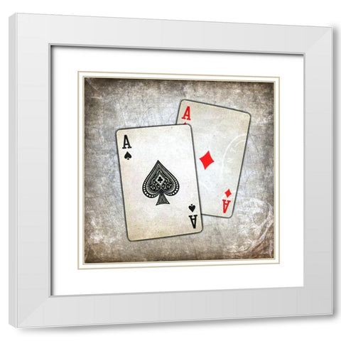Aces 2 White Modern Wood Framed Art Print with Double Matting by Kimberly, Allen