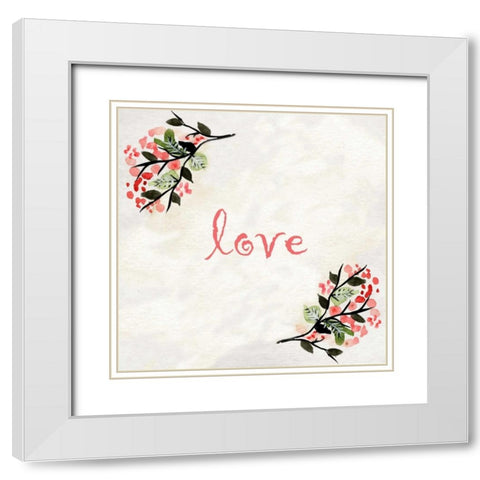 Love White Modern Wood Framed Art Print with Double Matting by Allen, Kimberly