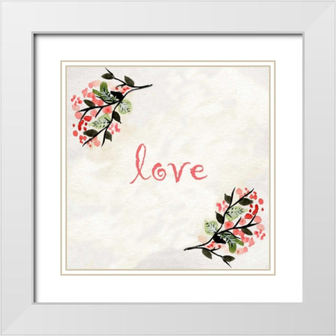 Love White Modern Wood Framed Art Print with Double Matting by Allen, Kimberly