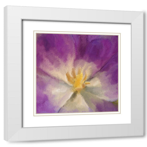 Purple Bloom White Modern Wood Framed Art Print with Double Matting by Kimberly, Allen