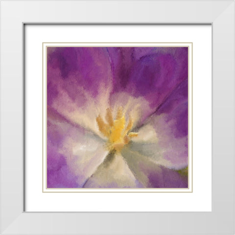 Purple Bloom White Modern Wood Framed Art Print with Double Matting by Kimberly, Allen
