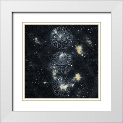 Starfield 1 White Modern Wood Framed Art Print with Double Matting by Kimberly, Allen
