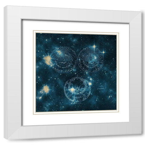 Starfield 2 White Modern Wood Framed Art Print with Double Matting by Kimberly, Allen