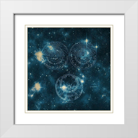 Starfield 2 White Modern Wood Framed Art Print with Double Matting by Kimberly, Allen