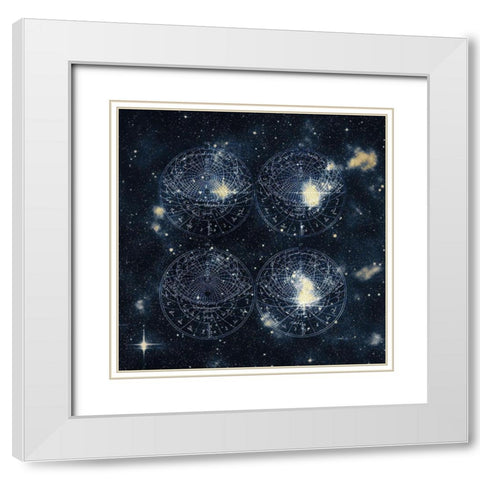 Starfield 3 White Modern Wood Framed Art Print with Double Matting by Kimberly, Allen