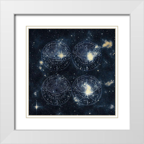 Starfield 3 White Modern Wood Framed Art Print with Double Matting by Kimberly, Allen
