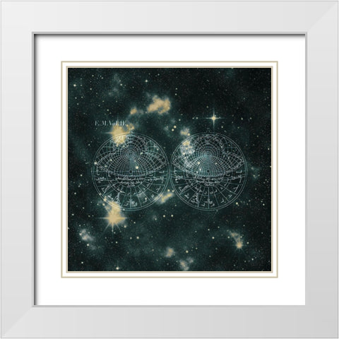 Starfield 4 White Modern Wood Framed Art Print with Double Matting by Kimberly, Allen
