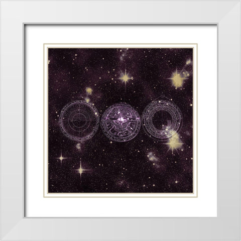 Starfield 5 White Modern Wood Framed Art Print with Double Matting by Kimberly, Allen