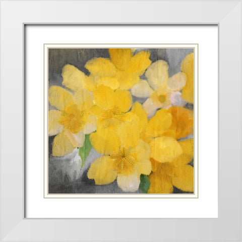 Sunshine Blooms White Modern Wood Framed Art Print with Double Matting by Kimberly, Allen