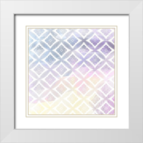 Watercolor Pattern 1 White Modern Wood Framed Art Print with Double Matting by Kimberly, Allen