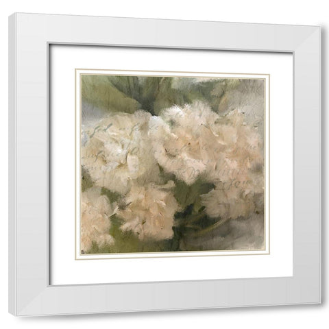 Summer Hydrangeas 1 White Modern Wood Framed Art Print with Double Matting by Kimberly, Allen