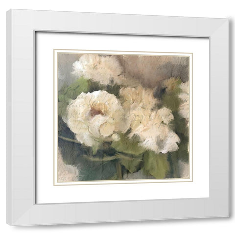 Summer Hydrangeas 2 White Modern Wood Framed Art Print with Double Matting by Kimberly, Allen