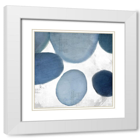 Geo Blue 2 White Modern Wood Framed Art Print with Double Matting by Kimberly, Allen
