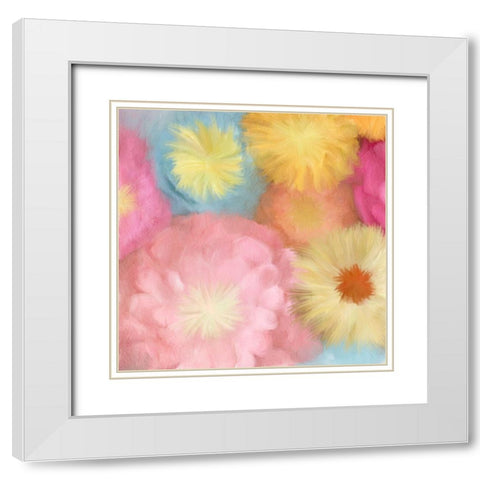 Cluster of Blooms 2 White Modern Wood Framed Art Print with Double Matting by Kimberly, Allen