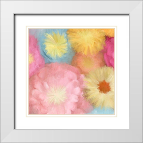 Cluster of Blooms 2 White Modern Wood Framed Art Print with Double Matting by Kimberly, Allen