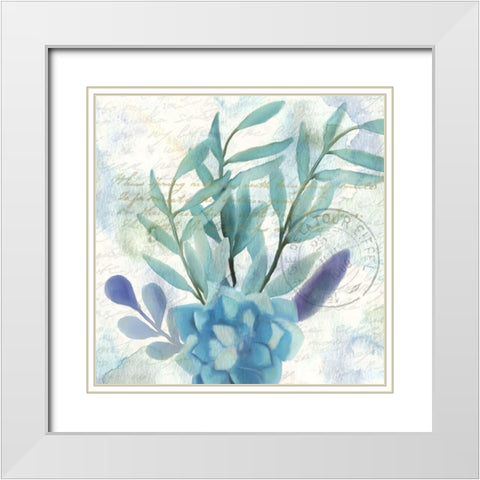Watercolor Floral 1 White Modern Wood Framed Art Print with Double Matting by Kimberly, Allen