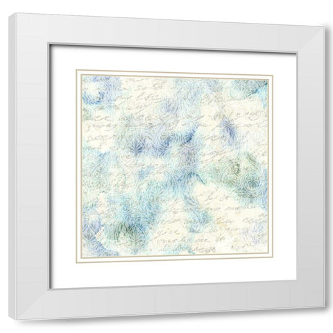 Watercolor Floral Pattern White Modern Wood Framed Art Print with Double Matting by Kimberly, Allen