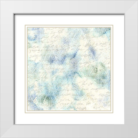 Watercolor Floral Pattern White Modern Wood Framed Art Print with Double Matting by Kimberly, Allen