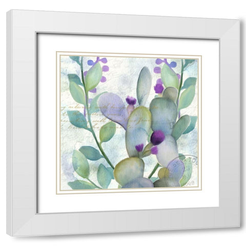Watercolor Floral 5 White Modern Wood Framed Art Print with Double Matting by Kimberly, Allen