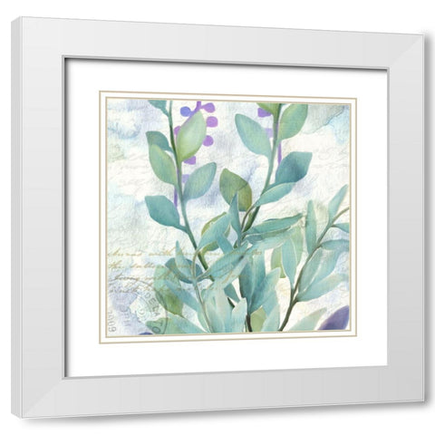 Watercolor Floral 6 White Modern Wood Framed Art Print with Double Matting by Kimberly, Allen