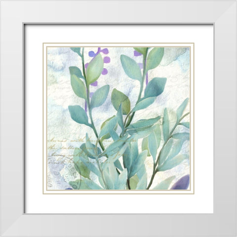 Watercolor Floral 6 White Modern Wood Framed Art Print with Double Matting by Kimberly, Allen