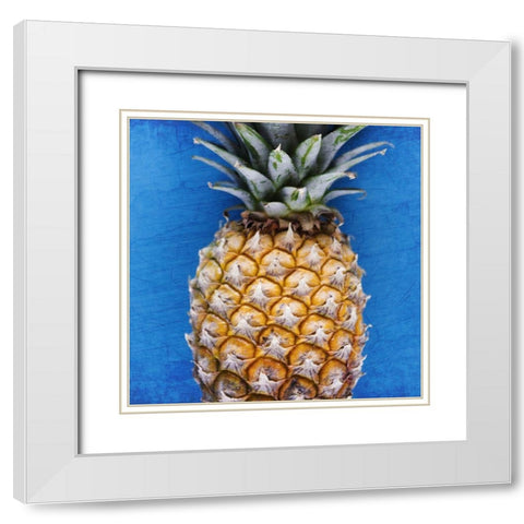 Pineapple Blue 2 White Modern Wood Framed Art Print with Double Matting by Kimberly, Allen