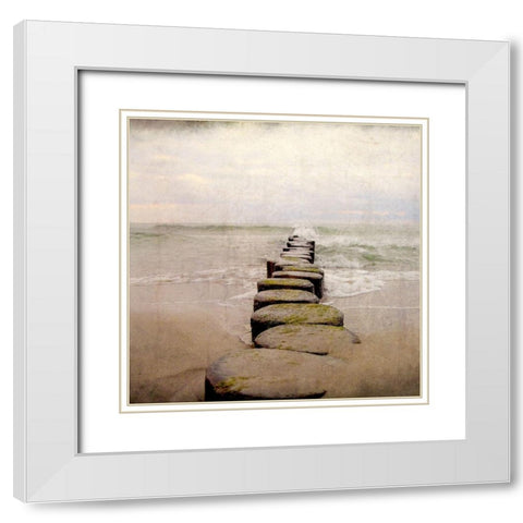 Dusk at the Beach White Modern Wood Framed Art Print with Double Matting by Kimberly, Allen