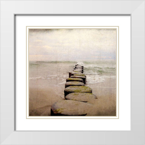 Dusk at the Beach White Modern Wood Framed Art Print with Double Matting by Kimberly, Allen