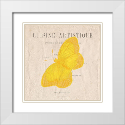 Butterfly in Color 1 White Modern Wood Framed Art Print with Double Matting by Kimberly, Allen