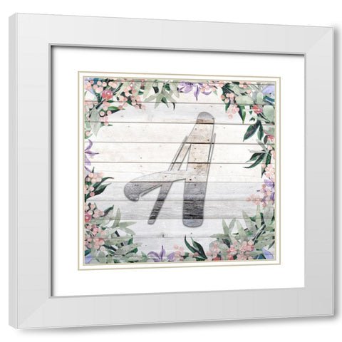A Monogram White Modern Wood Framed Art Print with Double Matting by Kimberly, Allen