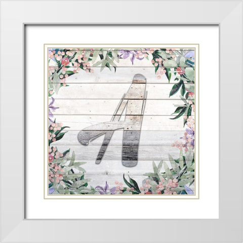A Monogram White Modern Wood Framed Art Print with Double Matting by Kimberly, Allen