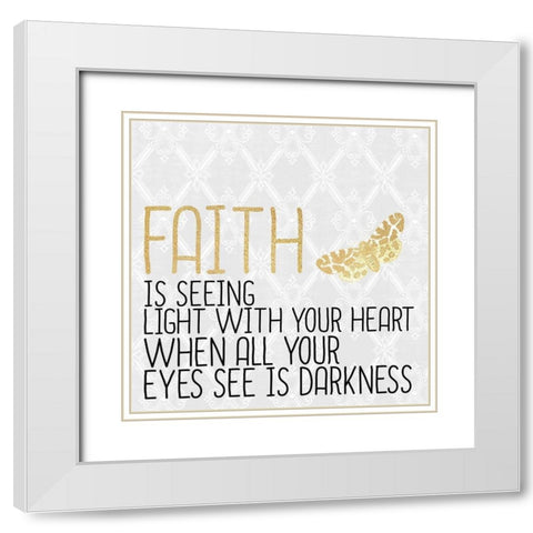 FAITH White Modern Wood Framed Art Print with Double Matting by Kimberly, Allen