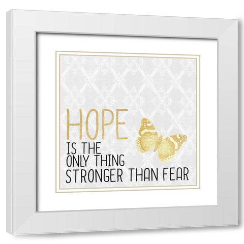 HOPE White Modern Wood Framed Art Print with Double Matting by Kimberly, Allen