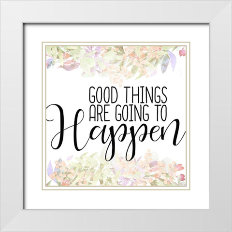 Good Things White Modern Wood Framed Art Print with Double Matting by Kimberly, Allen