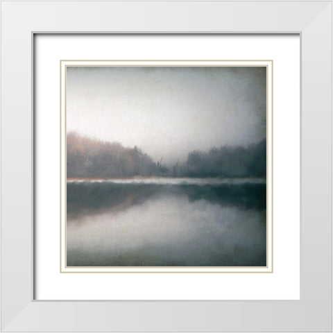 Cloudy Lake White Modern Wood Framed Art Print with Double Matting by Allen, Kimberly
