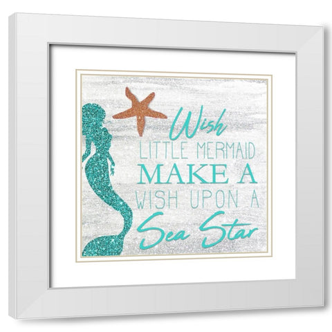 Mermaid Dreams 3 White Modern Wood Framed Art Print with Double Matting by Kimberly, Allen