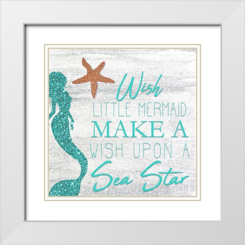Mermaid Dreams 3 White Modern Wood Framed Art Print with Double Matting by Kimberly, Allen