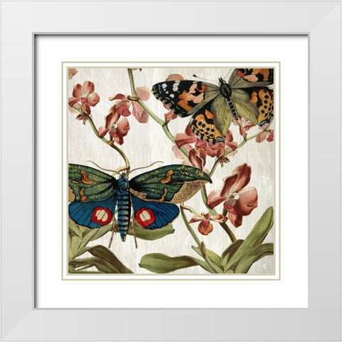 Butterfly World 3 White Modern Wood Framed Art Print with Double Matting by Kimberly, Allen