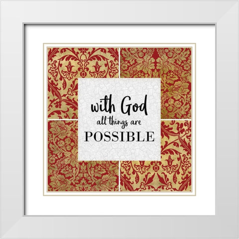 All Things 1 v2 White Modern Wood Framed Art Print with Double Matting by Kimberly, Allen
