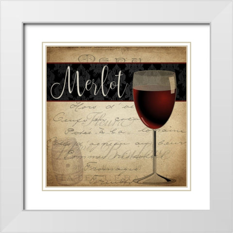 Fine Wine 1 White Modern Wood Framed Art Print with Double Matting by Kimberly, Allen