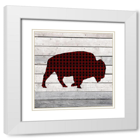 Moose and Bison Landing 1 White Modern Wood Framed Art Print with Double Matting by Kimberly, Allen
