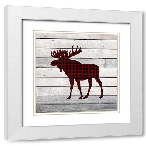 Moose and Bison Landing 2 White Modern Wood Framed Art Print with Double Matting by Kimberly, Allen