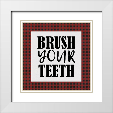 In the Bath Rules 1 White Modern Wood Framed Art Print with Double Matting by Kimberly, Allen