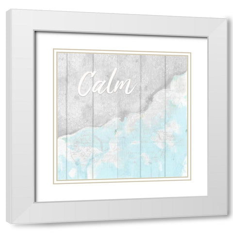 Seaside 1 White Modern Wood Framed Art Print with Double Matting by Kimberly, Allen