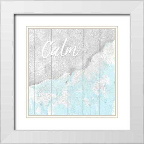 Seaside 1 White Modern Wood Framed Art Print with Double Matting by Kimberly, Allen