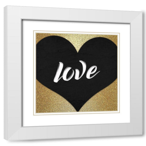 Paris Love 1 White Modern Wood Framed Art Print with Double Matting by Kimberly, Allen