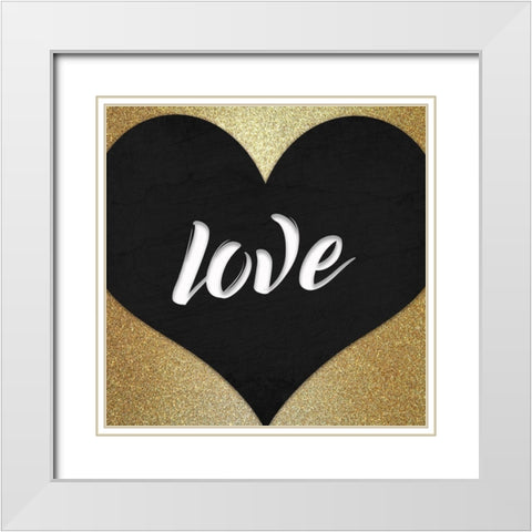 Paris Love 1 White Modern Wood Framed Art Print with Double Matting by Kimberly, Allen
