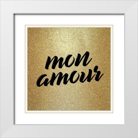 Paris Love 3 White Modern Wood Framed Art Print with Double Matting by Kimberly, Allen